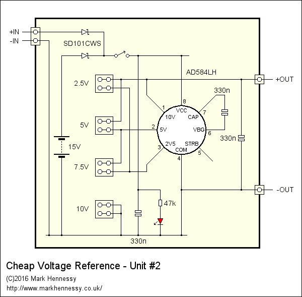 Schematic of the voltage reference
      (unit #2)