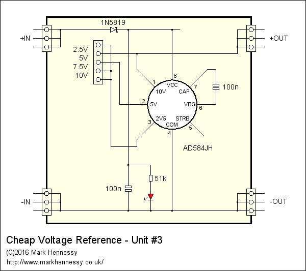 Schematic of the voltage reference
      (unit #3)